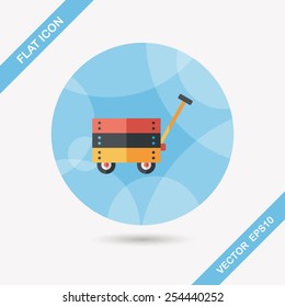 toy cart flat icon with long shadow,eps10