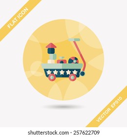 toy cart flat icon with long shadow,eps10
