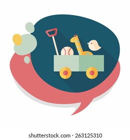 toy cart flat icon with long shadow,eps10