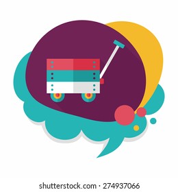 toy cart flat icon with long shadow,eps10