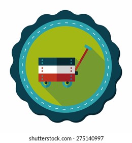 toy cart flat icon with long shadow,eps10