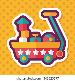 toy cart flat icon with long shadow,eps10