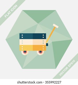 toy cart flat icon with long shadow,eps10