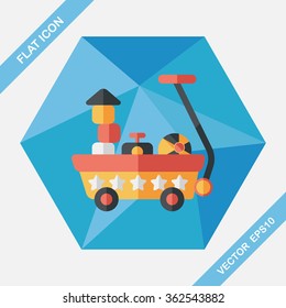 toy cart flat icon with long shadow,eps10