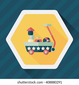 toy cart flat icon with long shadow,eps10