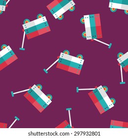 toy cart flat icon,eps10 seamless pattern background