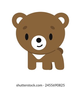 Toy cartoon teddy bear. Vector illustration