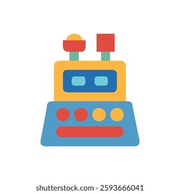 A toy cash register icon representing role play and imagination for kids.