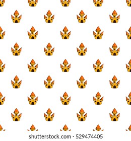 Toy castle pattern. Cartoon illustration of toy castle vector pattern for web