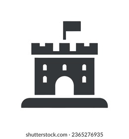 Toy castle vector icon. filled flat sign for mobile concept and web design. Castle with towers glyph icon. Symbol, logo illustration. Vector graphics