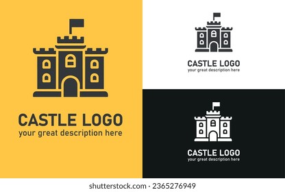 Spielzeugschloss, Vektorsymbol. volles Flachzeichen für mobiles Konzept und Webdesign. Schloss mit Türmen Glyph-Symbol. Symbol, Logo-Abbildung. Vektorgrafik