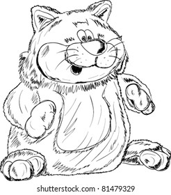 Toy - a cat on a white background