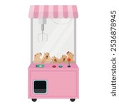 Toy catching machine concept Cute capybaras .Animal character design.