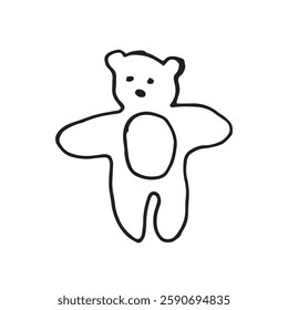 toy for children bear cub vector composition graphics doodle hand drawn illustration base for textile design tableware and printing