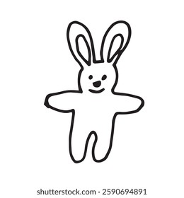 toy for children bunny vector composition graphics doodle hand drawn illustration base for textile design tableware and printing