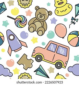 Toy Children Kid Seamless Pattern Colorful Background