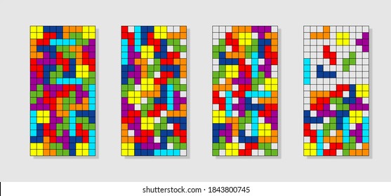 Toy for children. Multi-colored Tetris. vector graphite