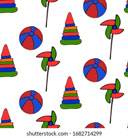 Juguete para niños. Dibujo manual de vectores aislado en fondo blanco