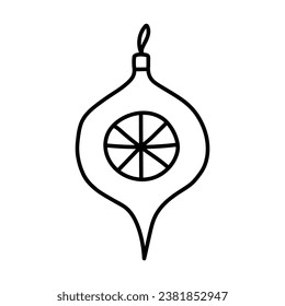 Toy for Christmas tree decorations. Vector illustration in doodle style isolated on white background