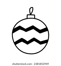 Toy for Christmas tree decorations. Vector illustration in doodle style isolated on white background