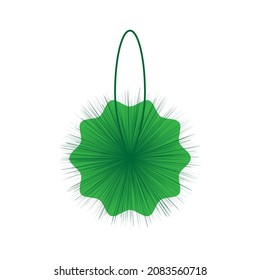 A toy for a Christmas tree made of green flowers on a white background. Vector image.