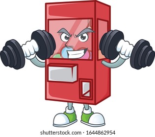 Icono de la mascota de la máquina de payasos para hacer ejercicio físico probando campanas