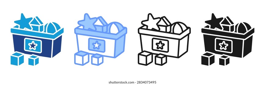 Toy Cleanup icon set multiple style collection