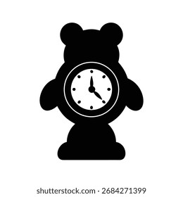 Ilustración de Arte vectorial de silueta de reloj de juguete