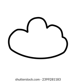 Spielzeugwolke-Symbol, Vektorgrafik. Baby Wolken-Illustrationszeichen. Cloud-Symbol oder -Logo.