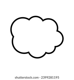 Vector de icono de nube de juguete. Señal de ilustración de las nubes para bebés. Símbolo de nube o logotipo.