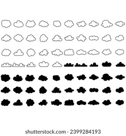 Toy cloud icon vector set. Baby clouds illustration sign collection. Cloud symbol or logo.