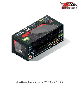 toy collectible classic car in a box on a white background