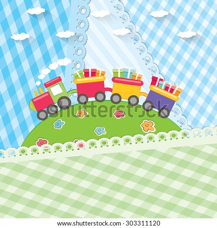 Toy colorful train. Cartoon vector illustration.  