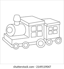 Toy coloring page. Coloring book outdoor sport theme. Funny toy on white background. Vector illustration for children education.