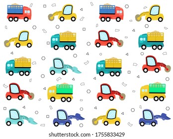 Vehículos de construcción de juguetes.Concepto de coches de juguete.