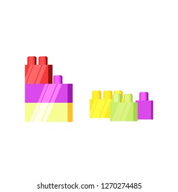 Toy constructor blocks illustration. Multicolored, blocks, playing. Childhood concept. Vector illustration can be used for topics like childhood, toy store, playing 