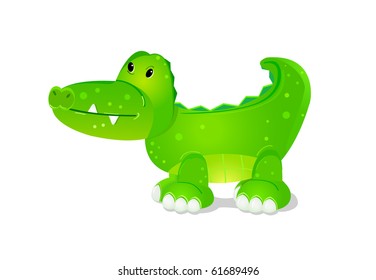 toy crocodile isolated on white background