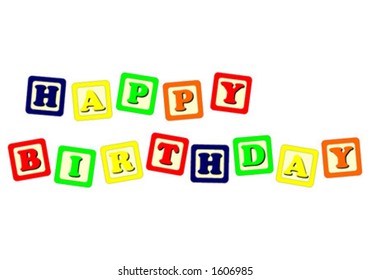 Toy cubes Happy Birthday