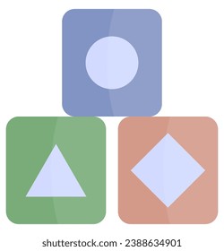 Toy cubes with shape symbol for children.