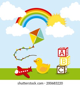 toy design over sky background vector illustration