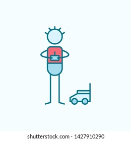 toy designer field outline with red element icon