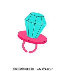 Toy diamond ring in the style of the 90s.