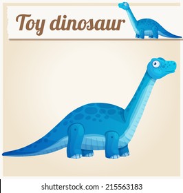 Toy dinosaur 2. Cartoon vector illustration. Series of children's toys