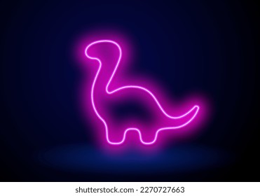 toy dinosaur neon icon. Elements of toys set. Simple icon for websites, web design, mobile app, info graphics