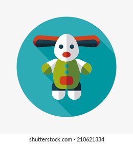 toy dog flat icon with long shadow,eps10