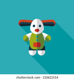 toy dog flat icon with long shadow,eps10