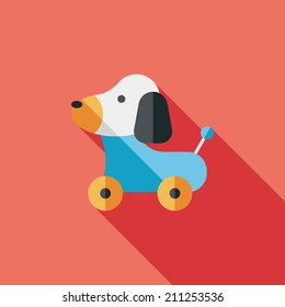 toy dog flat icon with long shadow,eps 10