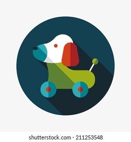 toy dog flat icon with long shadow,eps 10