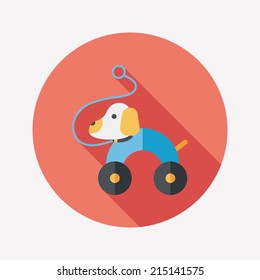 toy dog flat icon with long shadow,eps 10