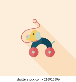 toy dog flat icon with long shadow,eps 10